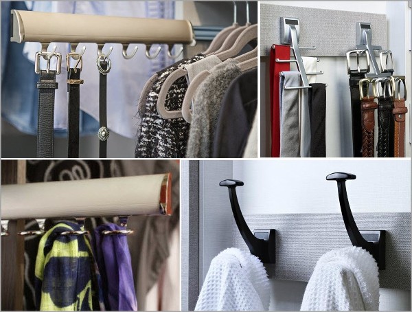 Organized custom storage hooks closet