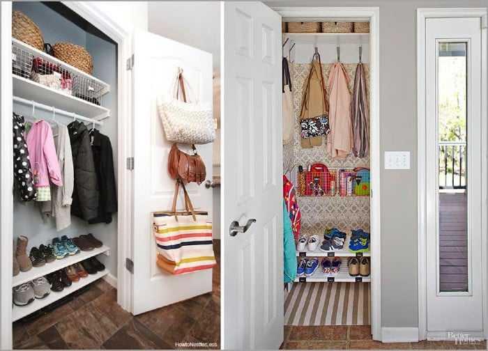 Organized hallway closet