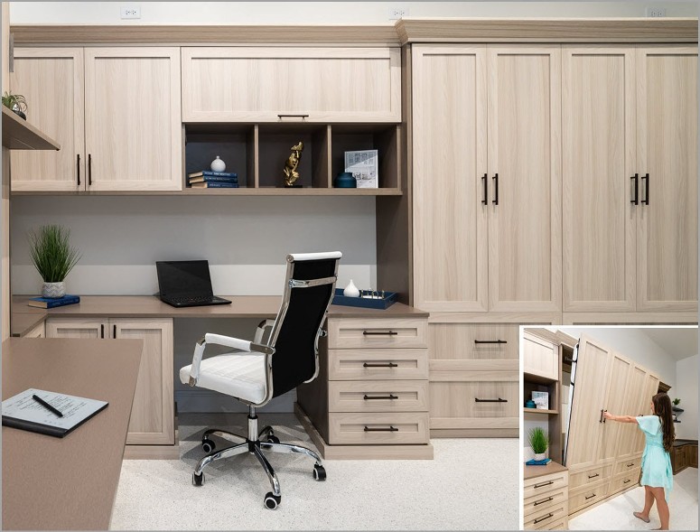 Multi-Functional home office and guest room with murphy bed by tailored living