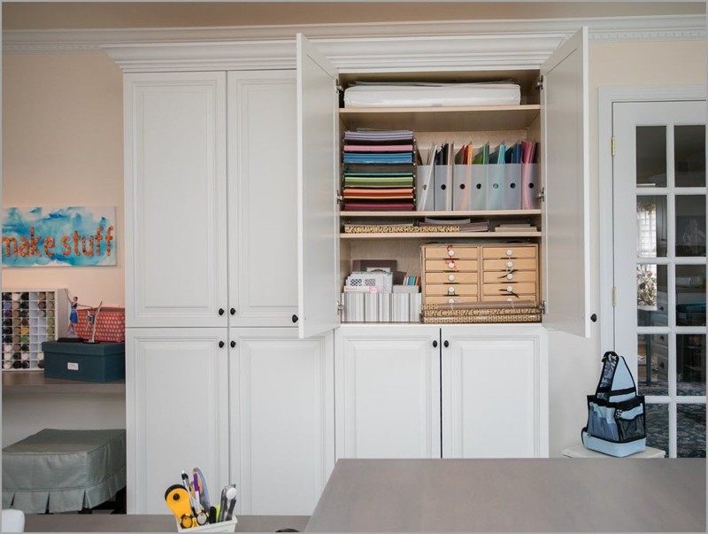 Organized custom closet for craft room