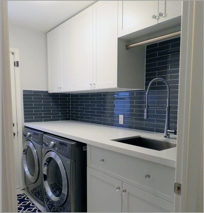 Oragnized custom storage for laundry room